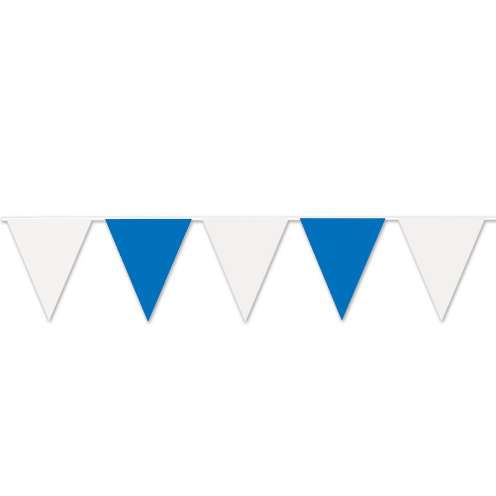 12 Wholesale Blue & White Pennant Banner AlL-Weather; 15 Pennants/string