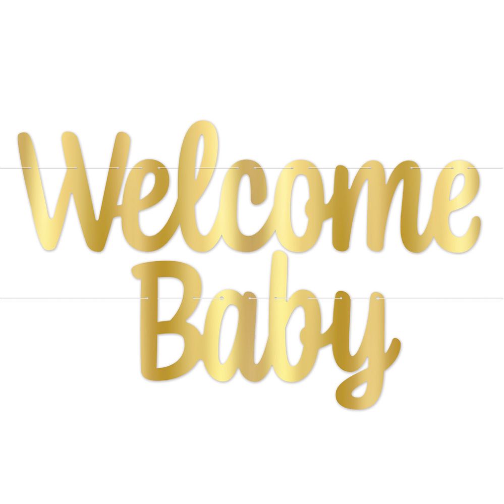 12 Wholesale Foil Welcome Baby Streamer