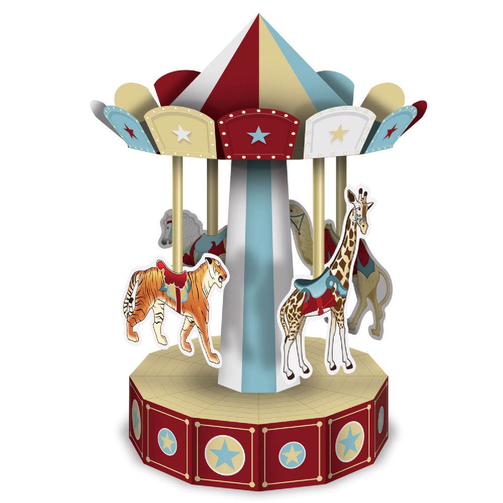 12 Wholesale 3-D Vintage Circus Carousel Centerpiece Assembly Required