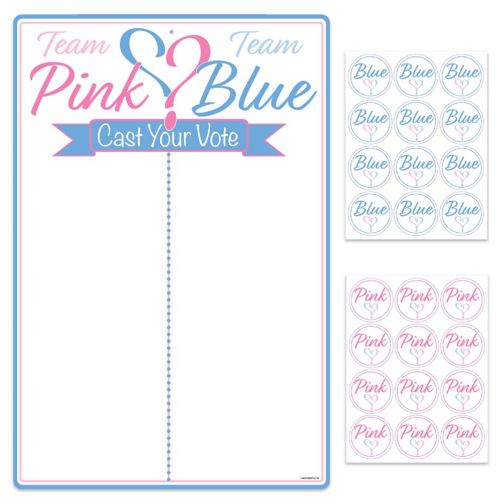 12 Pieces Gender Reveal Tally Board & Stickers - Party Favors