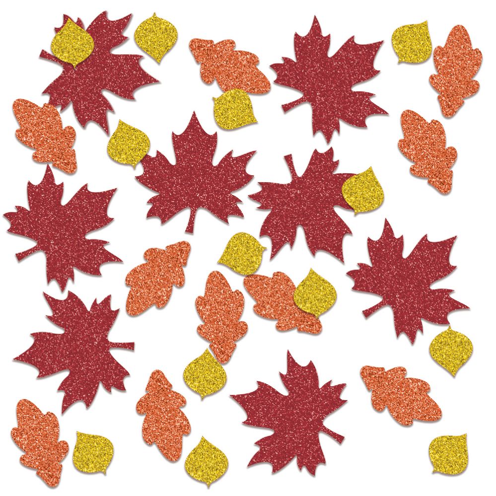 12 Pieces Fall Leaf Deluxe Sparkle Confetti - Streamers & Confetti