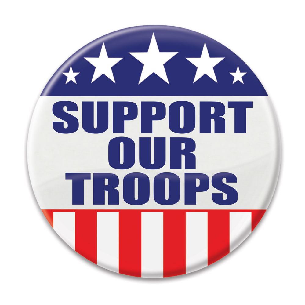 6 Pieces Support Our Troops Button - Costumes & Accessories