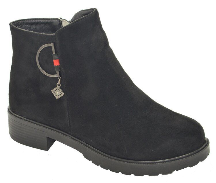 12 Wholesale Women Comfortable Ankle Boots Color Black Size 6-11