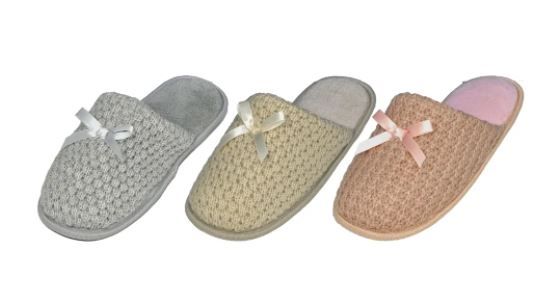 48 Wholesale Women's Assorted Woven House Slippers