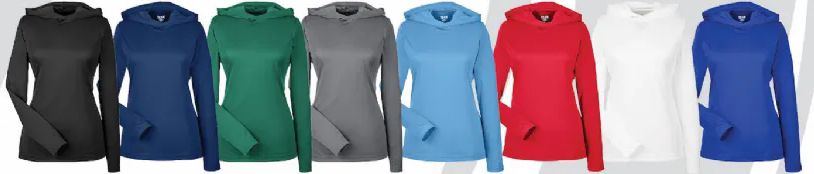 36 Pieces of Women's Long Sleeve Performance Hoody Forest Color Only