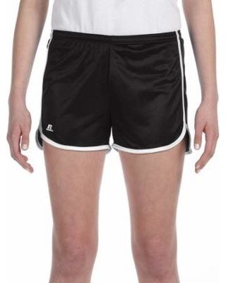 36 Wholesale Women's Russell Athletic Active Shorts In Black And White, Size 2xlarge