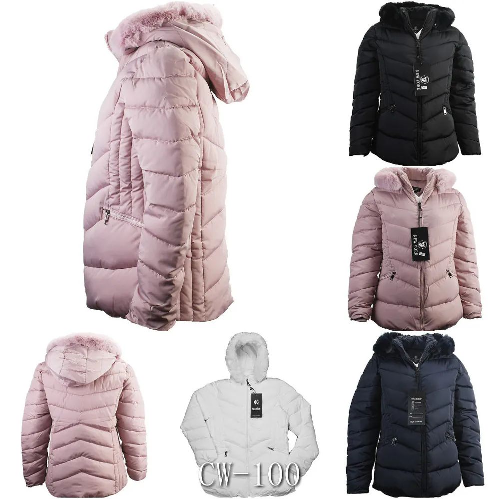 12 Wholesale Women's Short Puffer Jacket Color Navy - at ...