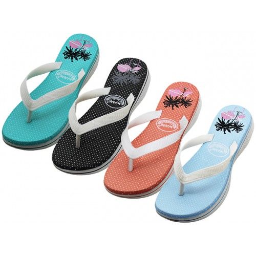 36 Pairs of Women's "wave" Super Soft Rubber Thong Sandals Sizes 6-11