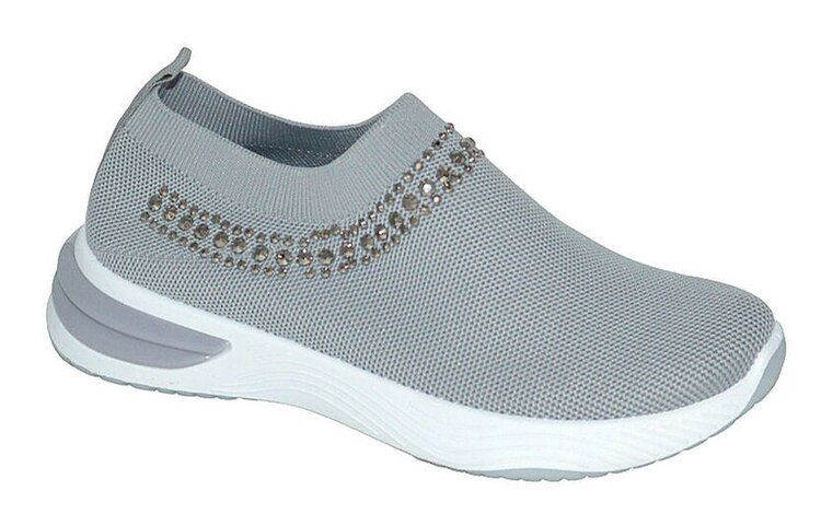 12 Wholesale Women Sneakers Grey Size 6 - 10 Assorted