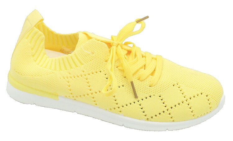 12 Wholesale Women Sneakers Yellow Size 6 - 10 Assorted