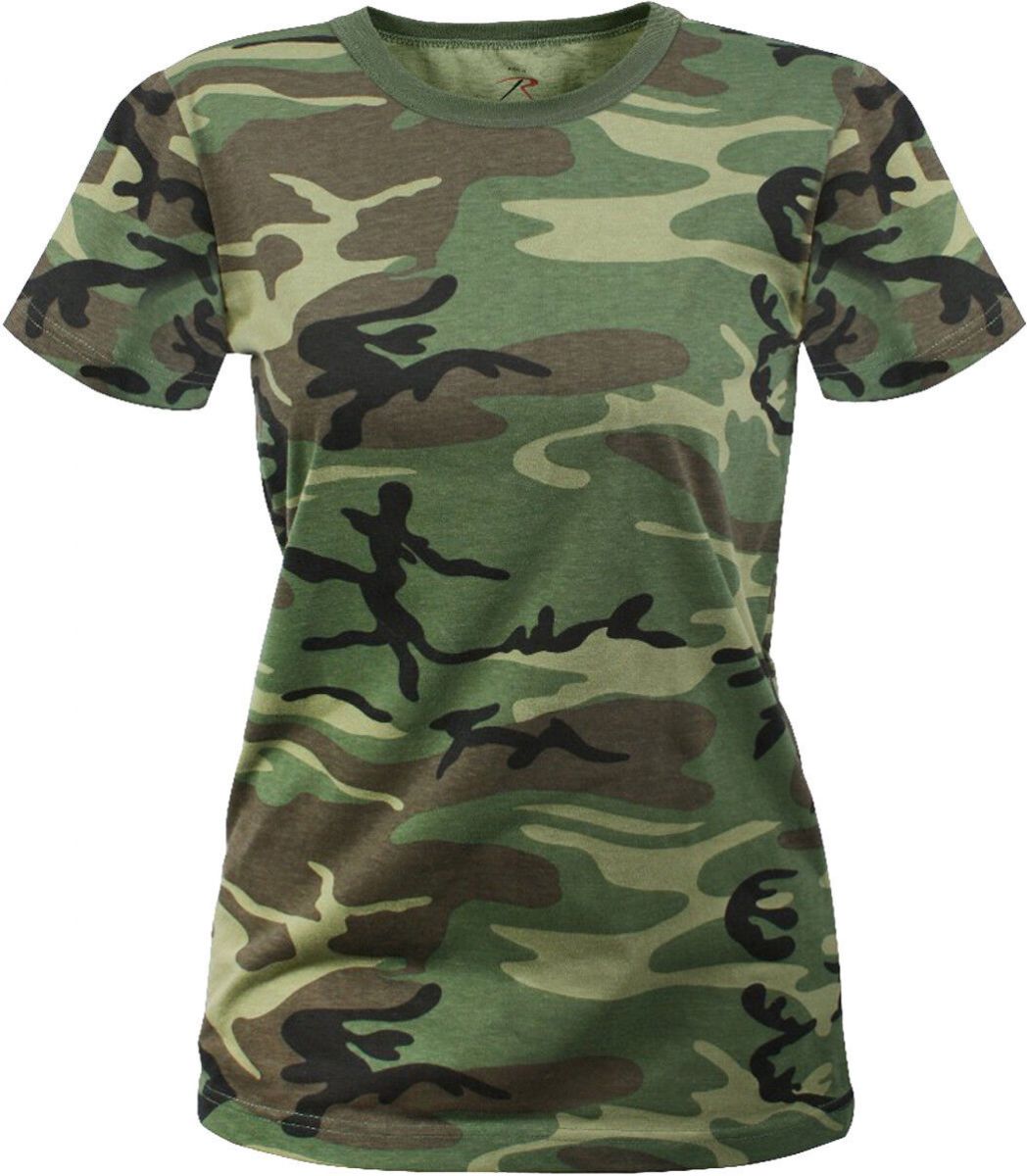 Womens Camo Crew Neck T Shirt Size Small