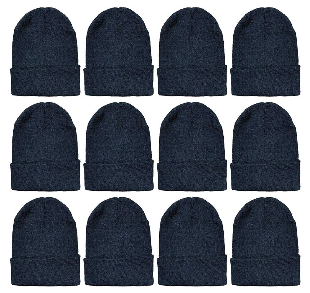 240 of Yacht & Smith Black Beanies Bulk Thermal Winter Hat Solid Black