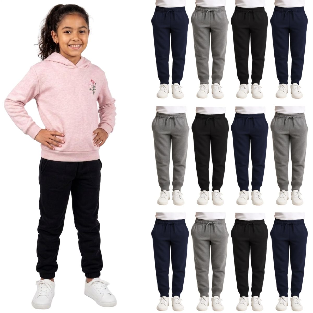 Yacht & Smith Girls Assorted Fleece Jogger Pants Size xl