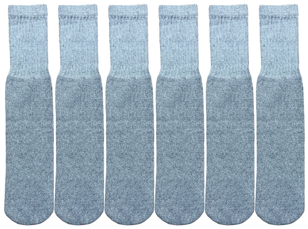 12 Pairs of Yacht & Smith Kid's Cotton 12" Inch Terry Cushioned Athletic Gray Tube Socks