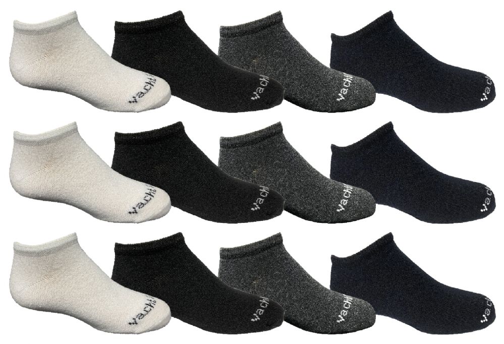 48 Pairs of Yacht & Smith Kid's Assorted Colored No Show Low Cut Light Weight Ankle Socks Size 6-8