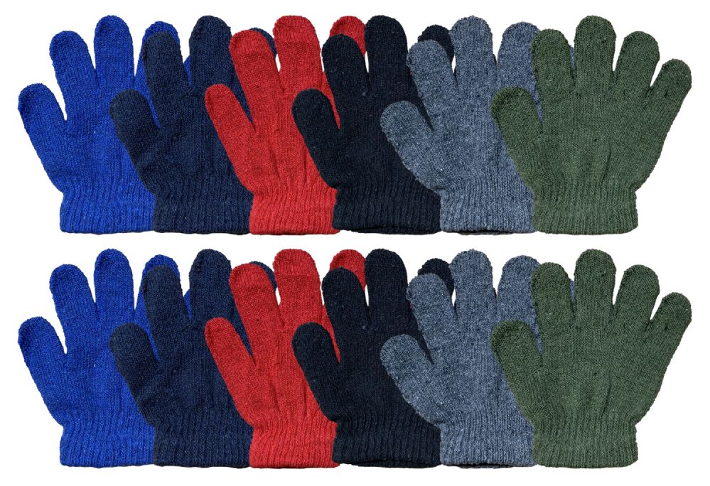 240 Wholesale Yacht & Smith Kids Warm Winter Colorful Magic Stretch Gloves Ages 2-5 240 Pairs Bulk Buy