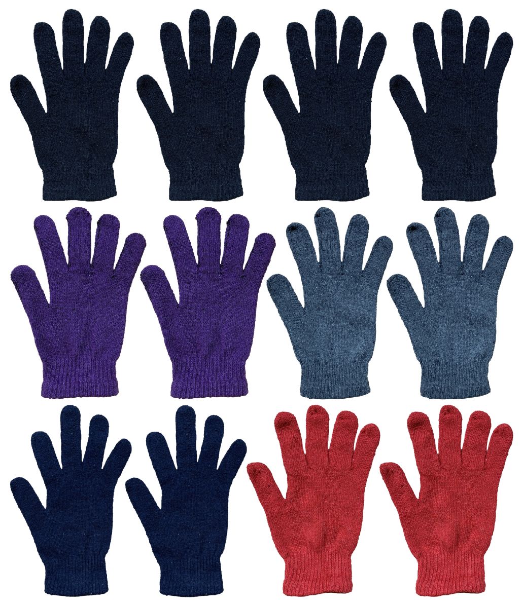 12 Pairs of Yacht And Smith Kids Unisex Gloves In Assorted Colors