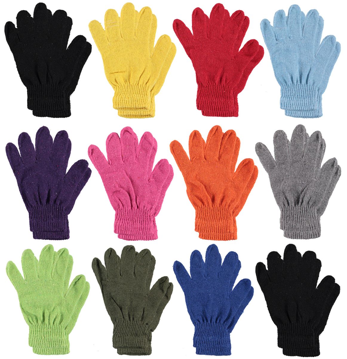 60 Pairs Yacht & Smith Kids Warm Winter Colorful Magic Stretch Gloves Ages 2-8 Bulk Pack - Kids Winter Gloves