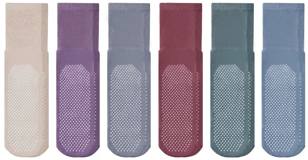 6 Pairs of Yacht & Smith Men's Diabetic Cotton Assorted Pastel Colors Non Slip Socks, Size 10-13