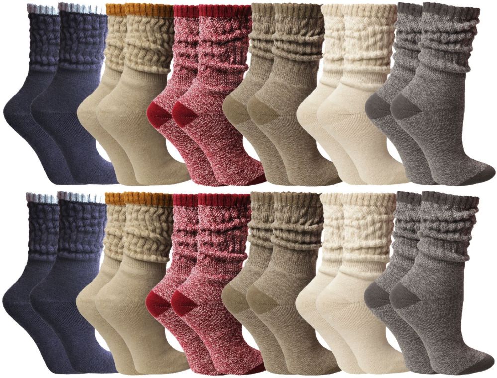 12 Pairs of Yacht & Smith Women's Assorted Colored Slouch Socks Size 9-11