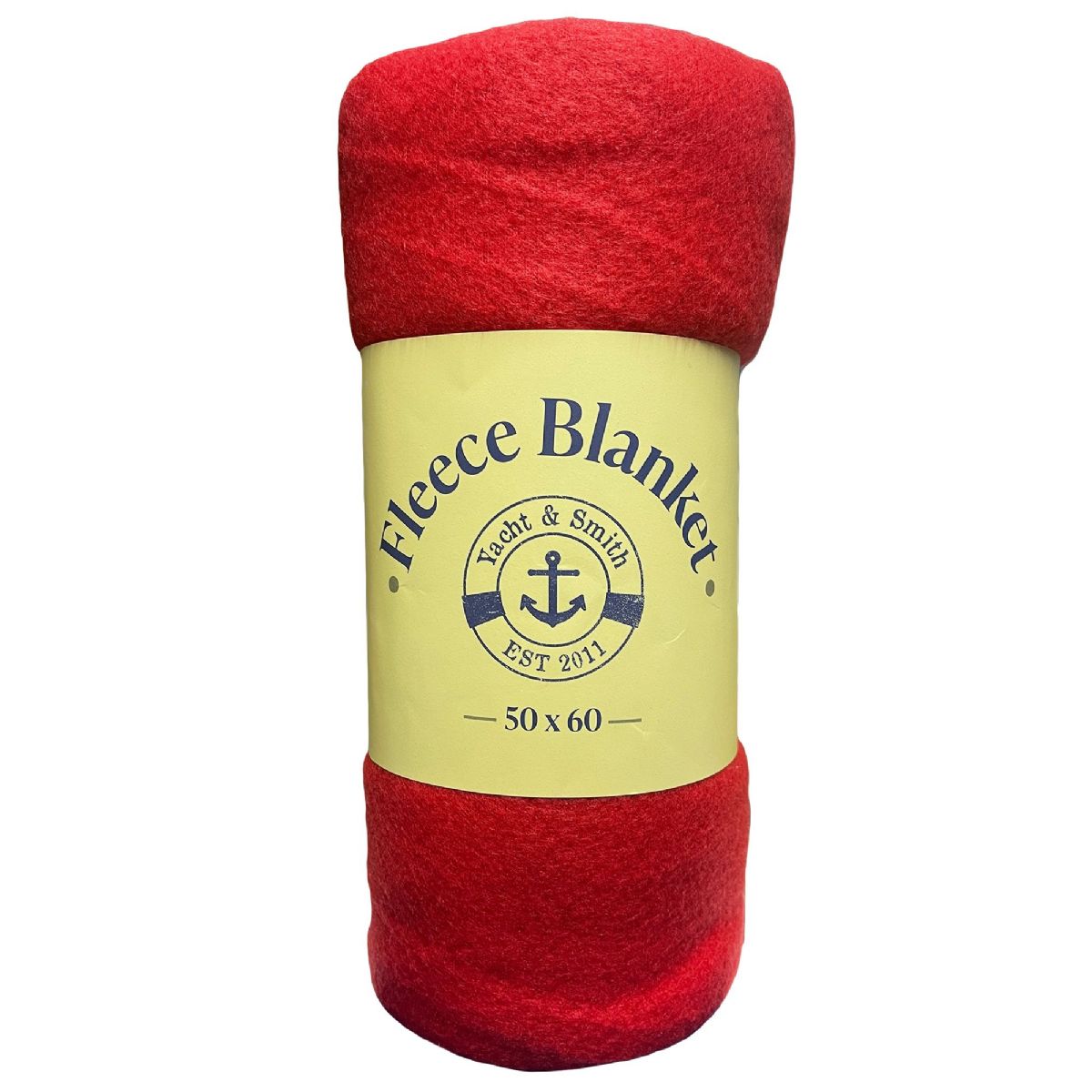 24 Pieces of Yacht & Smith Fleece Blankets Solid Red 50x60 Inches