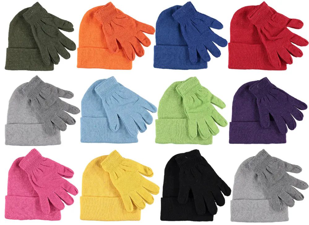 12 Wholesale Yacht & Smith Unisex 2 Piece Hat And Gloves Set In Assorted Colors