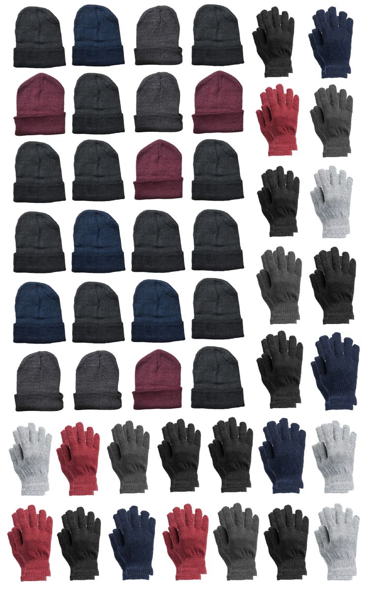 5000 Wholesale Yacht & Smith Unisex Assorted Colored Winter Hat & Glove Set