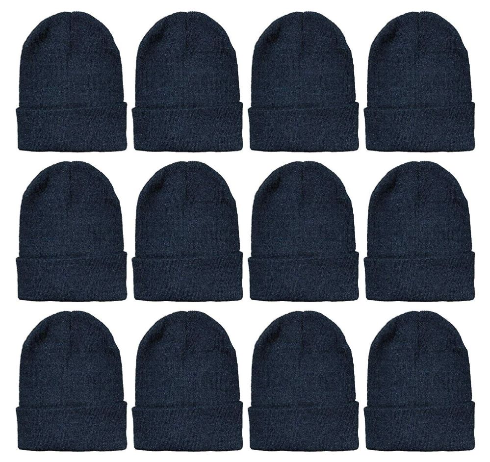 12 Pieces of Yacht & Smith Unisex Black Adult Winter Beanies