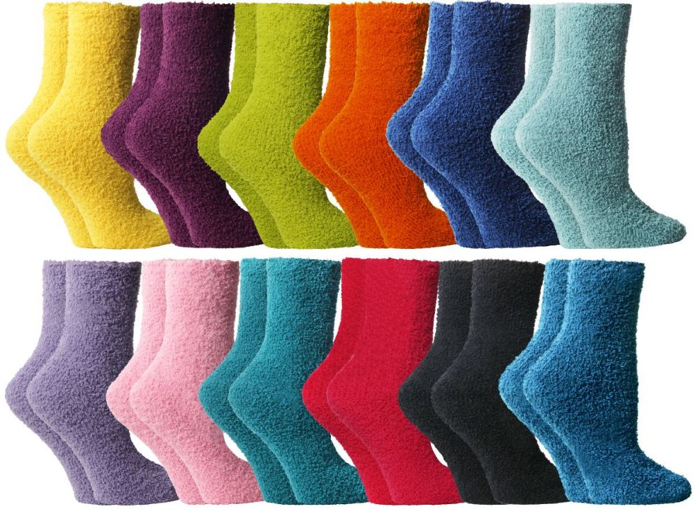 24 Pairs of Yacht & Smith Butter Soft Womens Cozy Fuzzy Socks, Sock Size 9-11