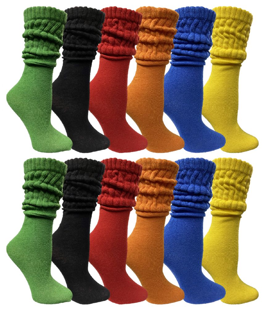 5000 Wholesale Yacht & Smith Women's Assorted Colored Slouch Socks Size 9-11