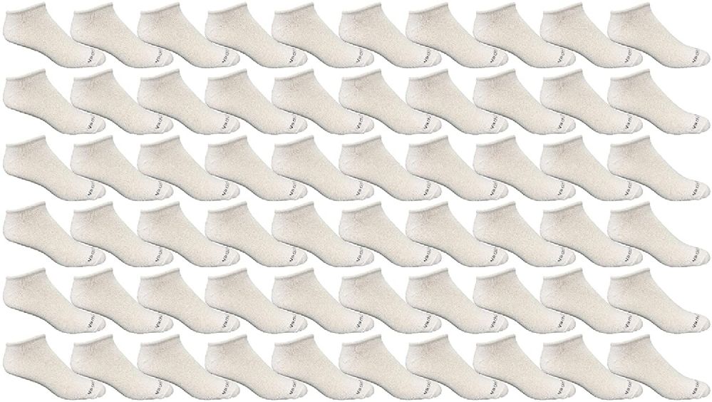 240 Wholesale Yacht & Smith Women's Light Weight No Show Loafer Ankle Socks Solid White
