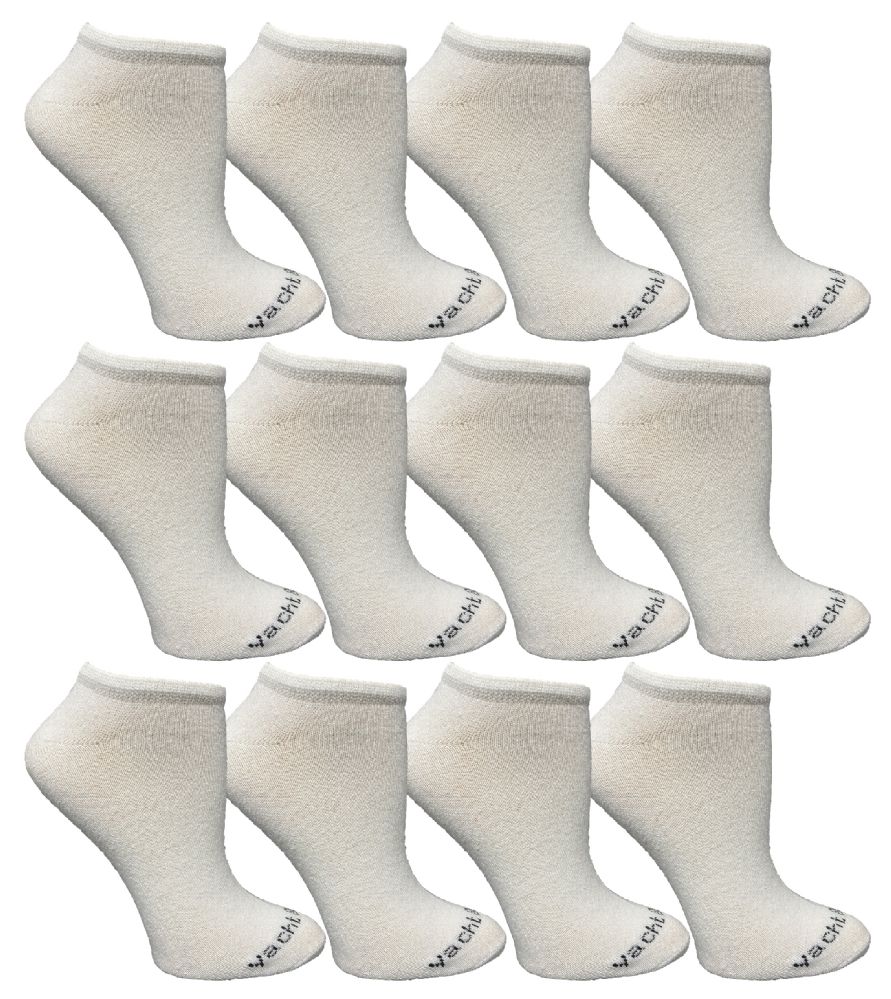 480 Wholesale Yacht & Smith Womens 97% Cotton Low Cut No Show Loafer Socks Size 9-11 Solid White Bulk Buy