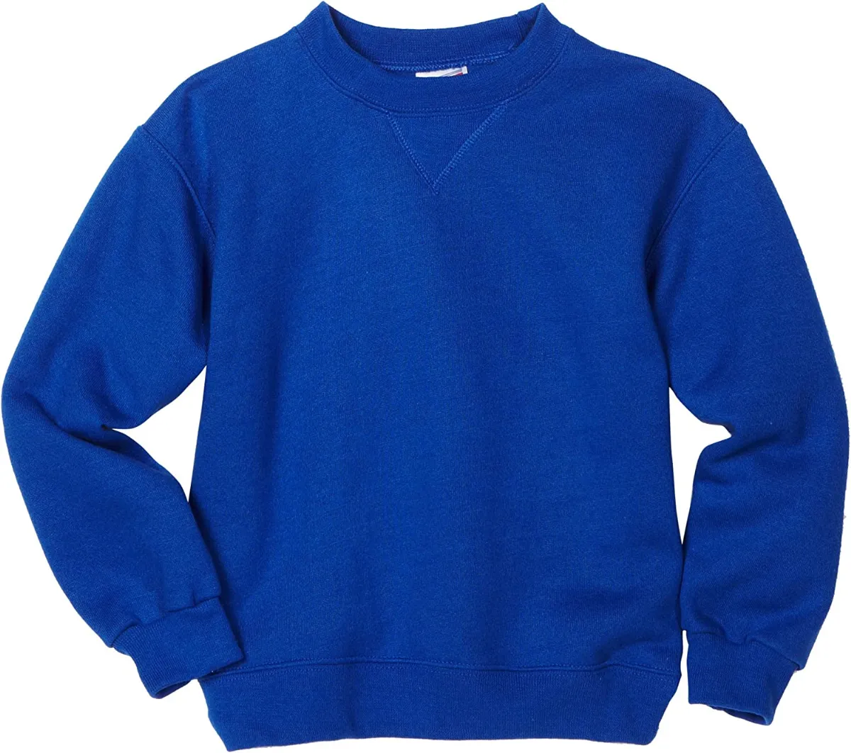 24 Pieces of Youth Crew Neck Sweatshirt Solid Royal Blue - Size Medium