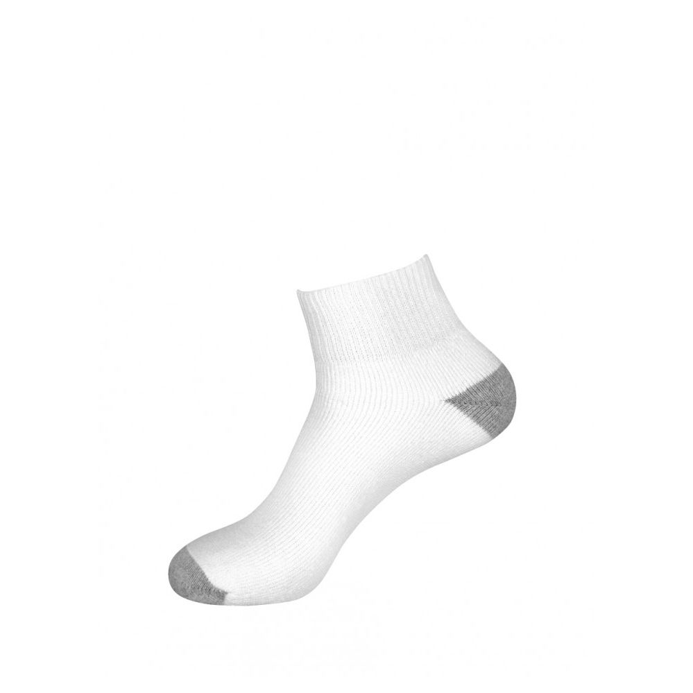 120 Wholesale Youth Sport Ankle Socks White/gray Size 9-11