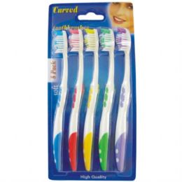 72 Wholesale Toothbrush Curved 5pc