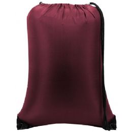 60 Pieces Value Drawstring Backpack - Maroon - Backpacks 15" or Less