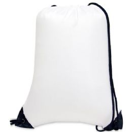 60 Pieces Value Drawstring Backpack - White - Backpacks 15" or Less