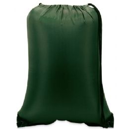 60 Pieces Value Drawstring Backpack In Forest - Backpacks 15" or Less