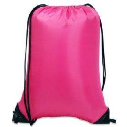 60 Pieces Value Drawstring Backpack Hot Pink - Backpacks 15" or Less
