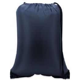 60 Pieces Value Drawstring Backpack Navy - Backpacks 15" or Less