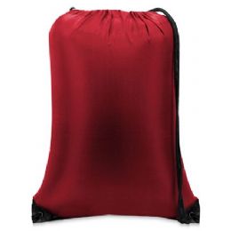 60 Pieces Value Drawstring Backpack Red - Backpacks 15" or Less