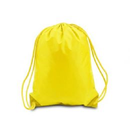 60 Pieces Drawstring Backpack - Bright Yellow - Backpacks 15" or Less