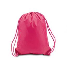 60 Pieces Drawstring Backpack - Hot Pink - Draw String & Sling Packs
