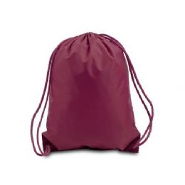 60 Pieces Drawstring Backpack - Maroon - Backpacks 15" or Less