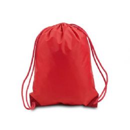 60 Pieces Drawstring Backpack - Red - Backpacks 15" or Less