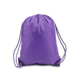 60 Pieces Drawstring Backpack - Purple - Draw String & Sling Packs