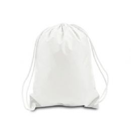 60 Pieces Drawstring Backpack - White - Draw String & Sling Packs