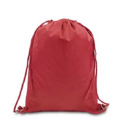 48 Wholesale Drawstring Backpack - Red