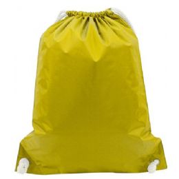 48 Wholesale White Drawstring Backpack In Bright Yellow