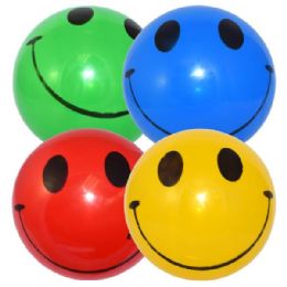 48 Pieces Dodge Ball 9in Happy Face - Summer Toys